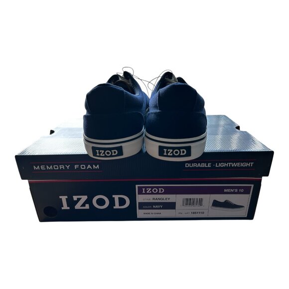 Izod Rangley Men's Lace Up Casual Canvas shoe Memory Foam Navy size 10 - Picture 5 of 9